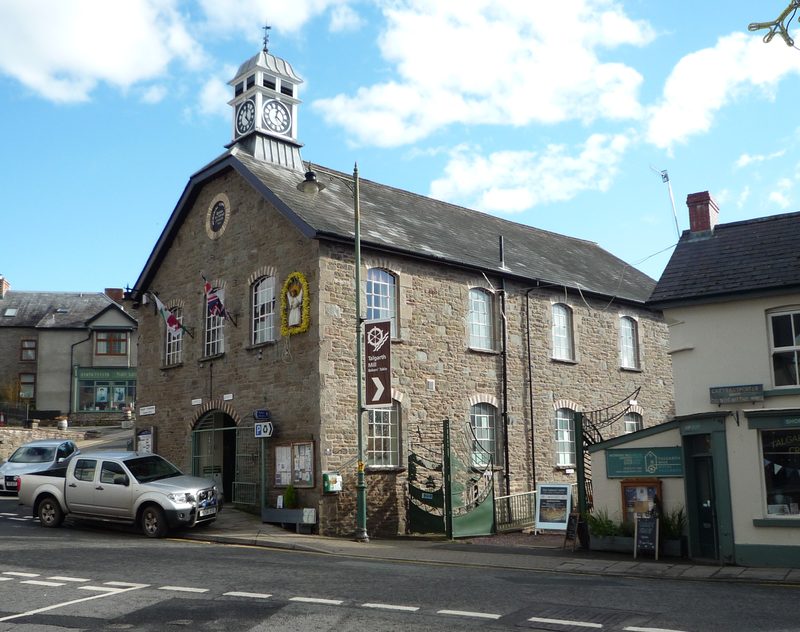 Talgarth Town Hall — a Neoclassical stone building of 1878 on The Bank, Talgarth